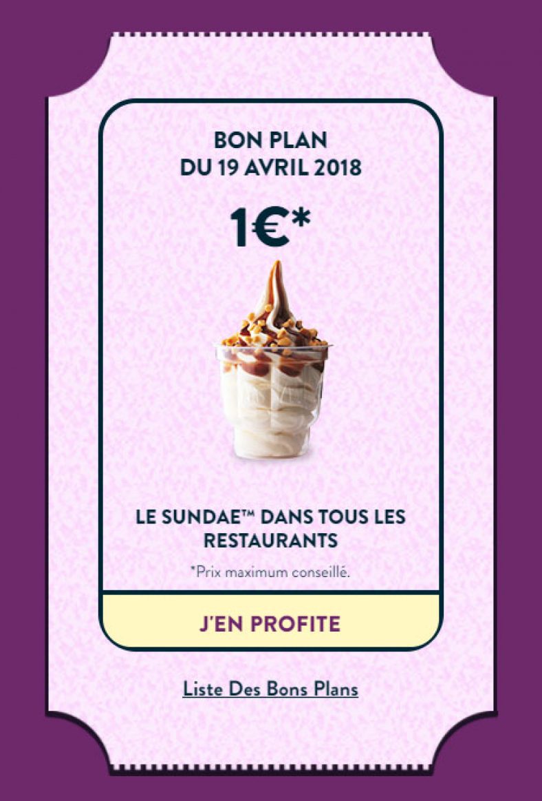 1 jour un bon plan Mcdo Yippee