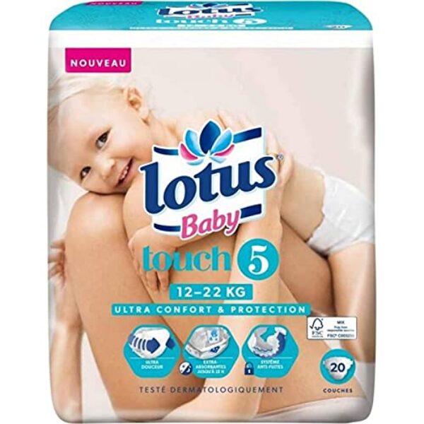 Lotus Couches Baby “Touch 5” (12-22Kg) X20 (lot de 2)